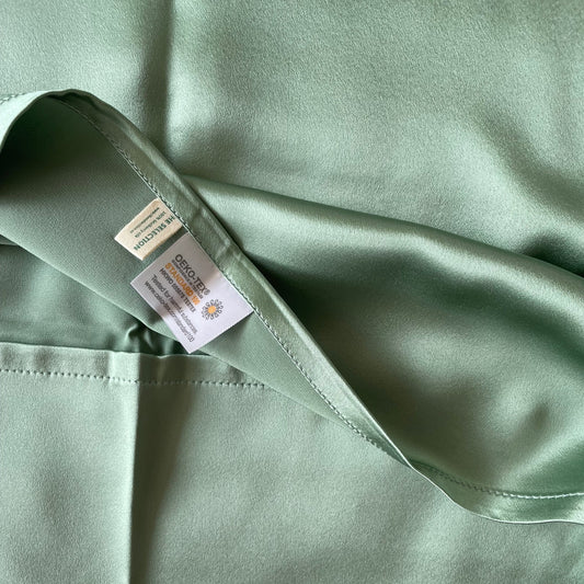 30 momme silk pillowcase in avocado green 
