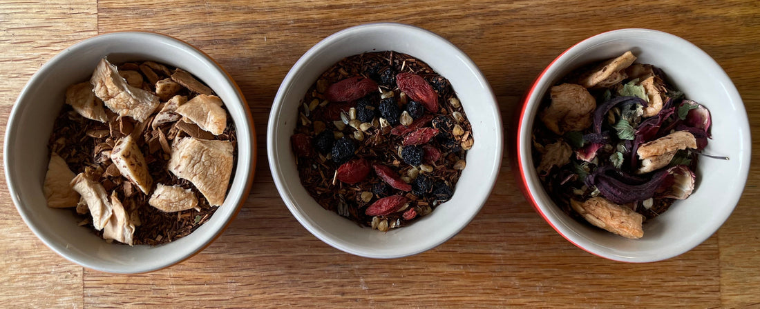 Herbal loose leaf tea with individual tea bags, new collection 