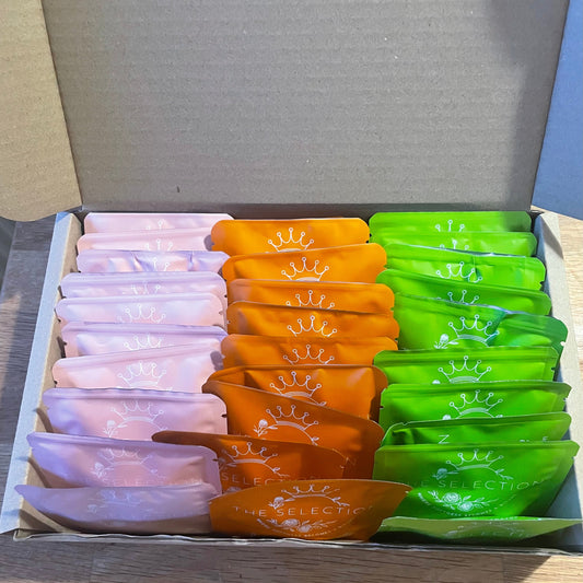 Caffeine free herbal loose leaf tea in 6 favors with 5 100% corn fiber tea bags.