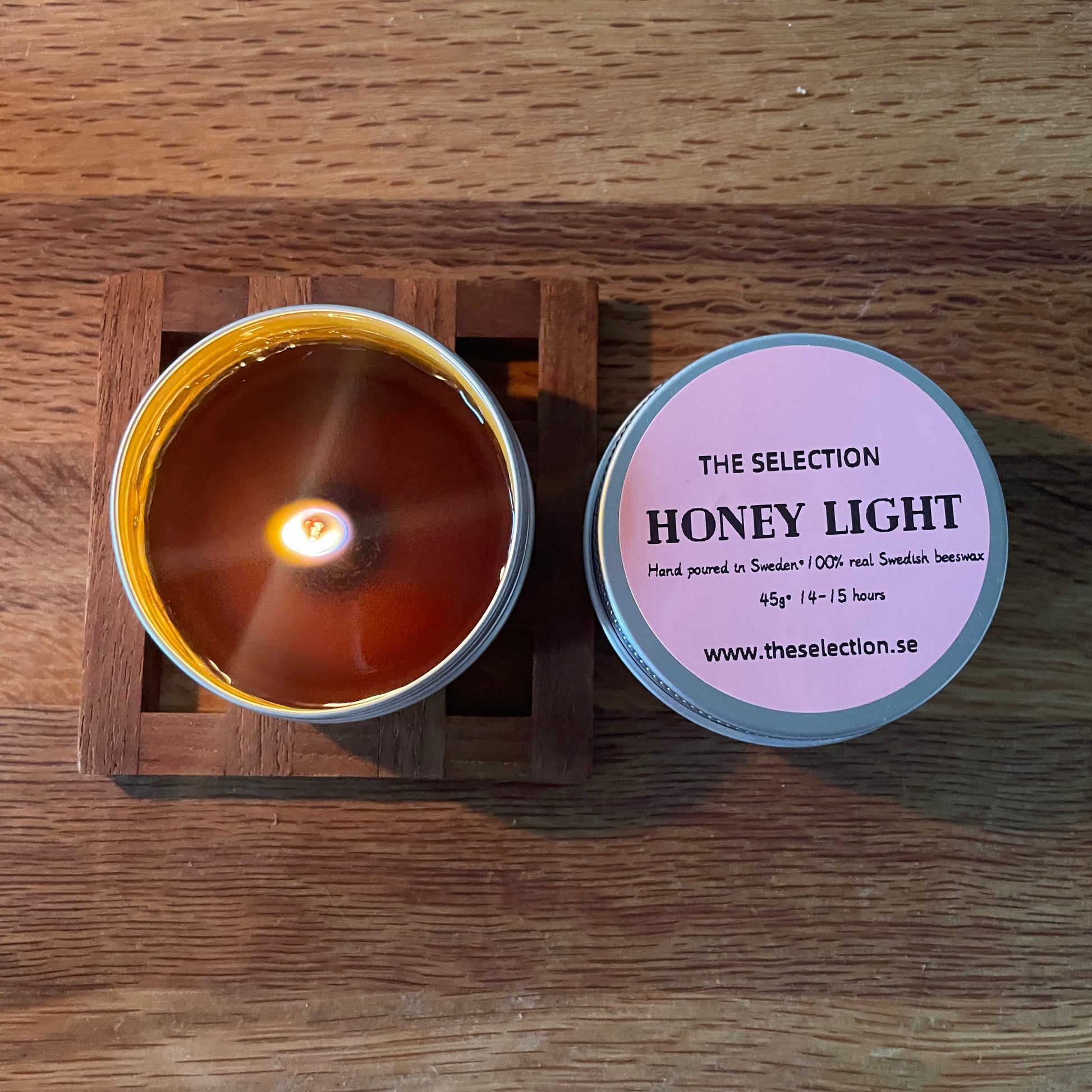 Pure beeswax candle from Sweden 45g 15-16 hours burning time, hand poured in Sweden 