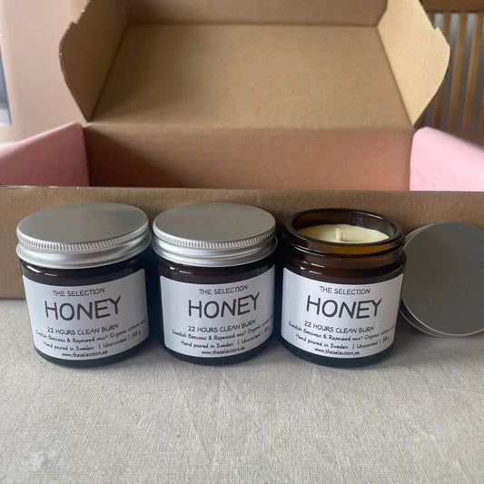 Swedish beeswax and rapeseed wax candles 100% organic cotton wick,22 h clean burn, hand poured in Sweden with local beeswax and rapeseed wax from southern part of Sweden 